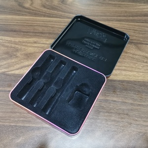 Custom logo Holographic Printing Makeup <strong>Tin</strong> case Lip <strong>Pencil</strong> Box Cosmetics <strong>Tins</strong> with Flocked Tray and Hinged Lid - Product Image 4