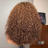 4 #   Perruques Courtes Bob Lace Front HD 13*4 Bourgogne, Ondulées Effet Mouillé, Densité 250%, Cheveux Humains Bouclés Profonds, Perruques Afro pour Femmes