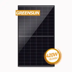 Greensun Geheel Zwart Mono 48 Volt 395 400W 405 410 415 420 W Wp Halve Cel Pv Volledig Zwart Zonnepaneel Fabrikanten In China