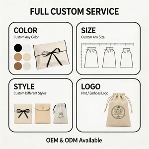 Bolsa de Microfibra Personalizada con Cierre de Botón a Presión, Estilo Sobre, Bolsa de Embalaje de Lujo para Reloj, Anillo, Collar - Product Image 6