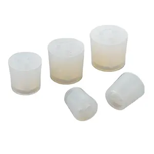 Rubber Stopper Sealing Tapered White Solid Hole Silicone Cone Stopper Rubber Plugs For Test Tube Wine Bottle