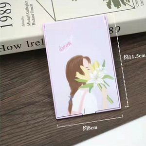 Creative Folding High-Definition Makeup Mirror Portable Small <b>Plastic</b> <b>Frame</b> Square Mirror Desktop Student Dormitory Mirror - Product Image 5
