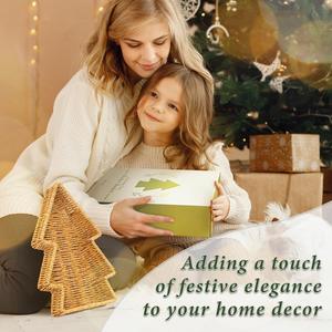 Cesto di vimini albero di natale, vassoio decorativo Snack, vassoio da portata antipasto e piatti - Product Image 6