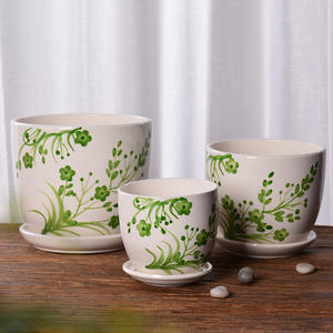 Pot de fleurs en céramique de style américain, design créatif, forme personnalisée, finition émaillée, impression de logo, pour usage au sol, OEM, à prix abordable - Product Image 6