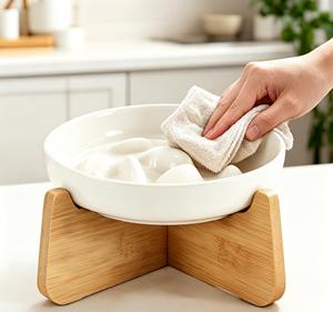 Food Grade Ceramic Elevated <b>Cat</b> Bowl Slow <b>Feeder</b> Luxury Pet Food Water <b>Feeder</b> with Non-Slip Stand - Product Image 1