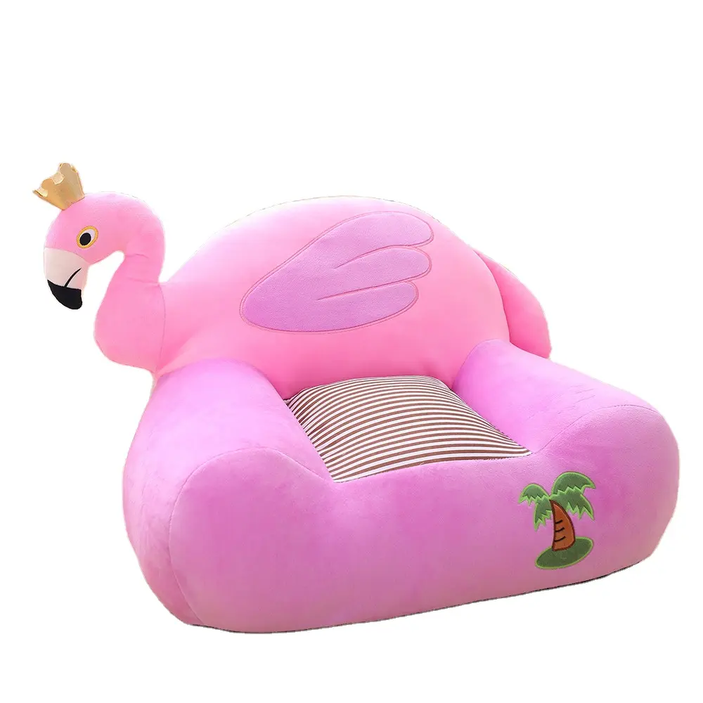 Custom wholesale hot sale decoration present for kids cartoon sofa seat unicorn stool animal plush toy