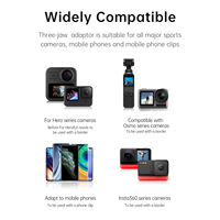 Support de caméra pour mentonnière de casque de vélo ou de moto Telesin, adaptateur de fixation pour caméra Hero 12 DJI Insta360 Ace
