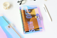 Cahier de anneaux transparents rechargeables, format A5 et A6, reliure sur mesure, agenda, feuilles larges, couverture holographique clair, agenda