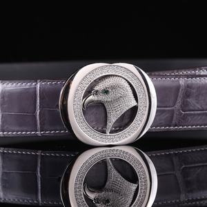 Ceinture de luxe personnalisée pour homme, boucle en acier, largeur 3,8 cm, longueur 100-120 cm, en cuir de crocodile brillant Nile, durable et légère - Product Image 6