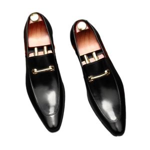 Nuevos Zapatos Casuales de Cuero para Hombre, Zapatos de Oficina con Punta en Pico, Zapatos de Negocios de Moda Otoñal de Piel Vacuna, Suelas Flexibles - Product Image 1