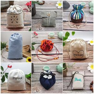 Tùy chỉnh cá nhân hữu cơ bông may bao bì túi vải với tùy chỉnh in logo và chống bụi dây rút túi - Product Image 5