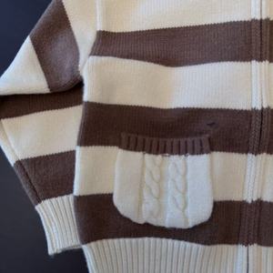 Vêtements pour enfants bébé manteau automne hiver enfants vêtements rayé fermeture éclair chemise nouveaux garçons pull décontracté <span class=keywords><strong>Cardigan</strong></span> hauts - Product Image 4