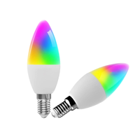 Bombilla LED Inteligente con Control Remoto por Wifi, Tipo Vela E14, E26/E27, para Decoración del Hogar