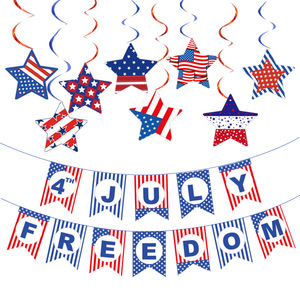 Usa Star Spiral Pendant Party Decorations For Independence Day <b>Paper</b> Props Disposable - Product Image 4
