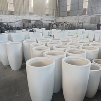 Grands pots en fibre d'argile modernes, design rond, pour jardin intérieur/extérieur, décoration de rue, villa, vente chaude, pépinières de Chine-Foshan