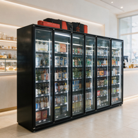 Réfrigérateur vertical multi-portes pour boissons, avec étagères réglables, idéal pour les magasins de proximité, les buralistes, les supermarchés et les commerces de détail
