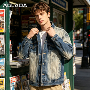 Chaqueta <span class=keywords><strong>Corta</strong></span> de Mezclilla Azul Informal Personalizada de Fábrica para <span class=keywords><strong>Hombre</strong></span>, Chaqueta de Mezclilla para <span class=keywords><strong>Hombre</strong></span> de Algodón de Alta Calidad con Lavado Desgastado Vintage - Product Image 4