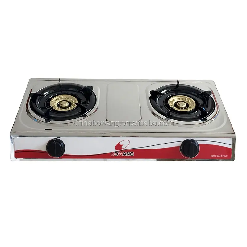 Otomatis Meja Ganda Burner Kompor Gas Pengapian-Peralatan Dapur Stainless Steel Gas Memasak (BW2530)