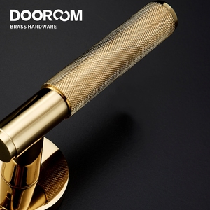 DOOROOM American Interior Privacy Access Door Lock <strong>Handle</strong> <strong>Copper</strong> Knurled Lever Wooden Door <strong>Handle</strong> - Product Image 5