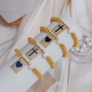 <span class=keywords><strong>Bracciale</strong></span> con perline alla moda a forma <span class=keywords><strong>di</strong></span> cuore a forma <span class=keywords><strong>di</strong></span> stella con ciondolo a forma <span class=keywords><strong>di</strong></span> stella a forma <span class=keywords><strong>di</strong></span> cuore 18k placcato in oro placcato placcato gioiello Multi-stile <span class=keywords><strong>bracciale</strong></span> da donna - Product Image 3