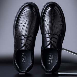 Zapatos de Vestir Negros Clásicos de Alta Calidad, Impermeables, para Otoño, Uso Casual al Aire Libre, Zapatos de Cuero con Cordones para Bodas y Fiestas - Product Image 5