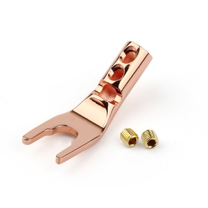 U/Y Fork Spade <span class=keywords><strong>Banana</strong></span> <span class=keywords><strong>Plug</strong></span> Macho Conector de cable de soldadura Chapado en oro Cobre Altavoz <span class=keywords><strong>Terminal</strong></span> Adaptador de audio Hifi Y Tipo Jack DIY - Product Image 4