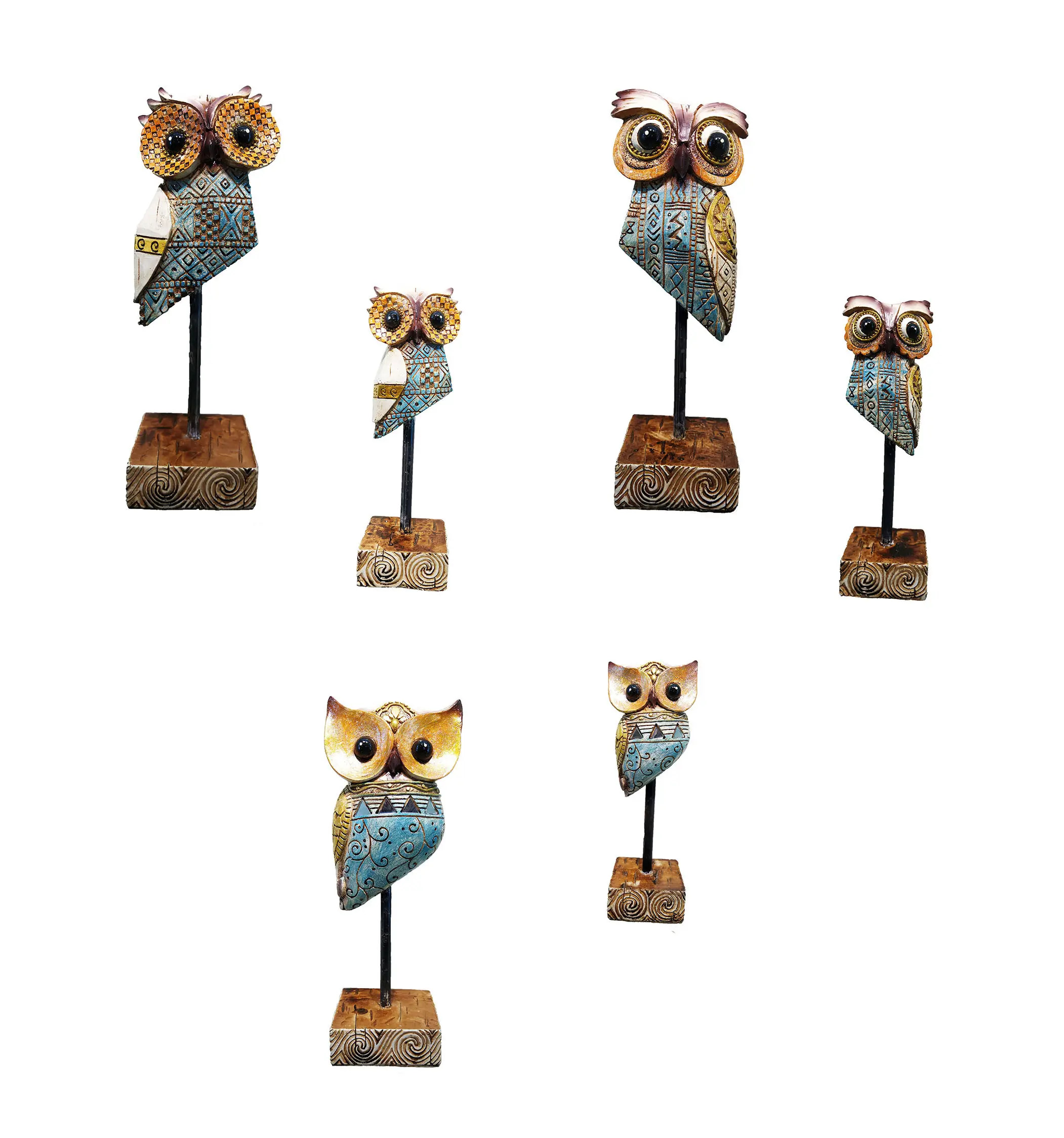 Custom Valentine Gift Idea Adorable Resin Craft Animal Figurine Owl Boy with Telescope Shape Souvenir Home decor