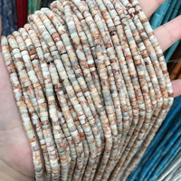 LANGYUE Venta al por mayor de cuentas sueltas naturales espaciadas de ágata de 4*2mm, cuentas de cristal en forma de ábaco para producción de joyería y pulseras