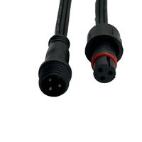 Connecteur étanche M12 à 3 broches, câble 5A 300V CC en cuivre, prise rapide mâle-femelle, faisceau de câblage pour éclairage LED industriel extérieur