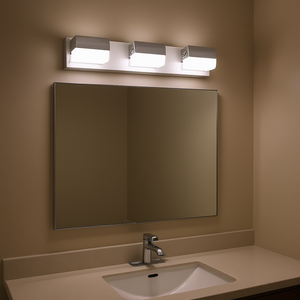 Lámpara de Baño Moderna de 3 Luces LED, Cromada, de Aluminio, para Montar en la Pared, con Espejo, Luz Blanca Cálida 3500K, IP44, Interruptor Táctil - Product Image 2