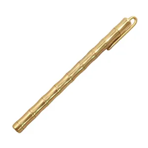 Bolígrafo de latón personalizado con elementos chinos, bolígrafo de bambú con clip dorado, regalo promocional para enviar al jefe - Product Image 1