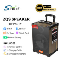 En gros SING-E JQS910S Enceinte Karaoké sur roulettes pour l'extérieur, 5.0 50W, en bois, alimentée par batterie, télécommande 2