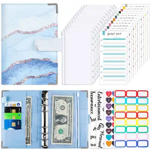 A6 Ordner Budgetplaner Kunstleder Studenten Notizbuch Geldbörse Budgetordner mit Bargeldumschlag Großhandel