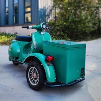 Chariot à glace italienne électrique manuel ZHENDA, chariot de plage pour gelato, camion de nourriture mobile, congélateur en acier inoxydable à 3 roues