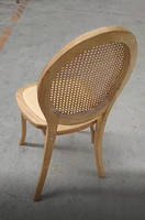 Chaise de salle à manger en rotin avec dossier en bois massif, empilable, pour hôtel, banquet, jardin, restaurant, chaise en bois tressée à la main, gain de place