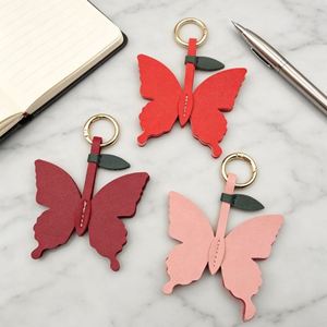 High-Quality Butterfly Car Keychain Creative Pu Leather Bag <b>Charm</b> New Handbag Pendant <b>Keyring</b> Accessory - Product Image 1
