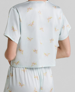 Conjunto de Pijamas de Manga Corta ODM de 2 Piezas, Ropa de Dormir Moderna para Mujer, Ropa de Casa de Lujo con Estampado de Satén Suave Similar <span class=keywords><strong>a</strong></span> la Seda - Product Image 3