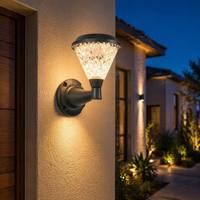 Lámpara de Pared Solar Moderna IP65 ABS, 3000K 4000K 6500K, Control Remoto, Encendido/Apagado Automático, Luces Solares de Pared para Exteriores, Impermeables, para Porche