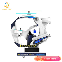 Máquina Simuladora de Juego de Carreras para Niños Golden Hand 3D Extreme Flight 2, Construcción de Plástico y Metal, en Inglés y Español