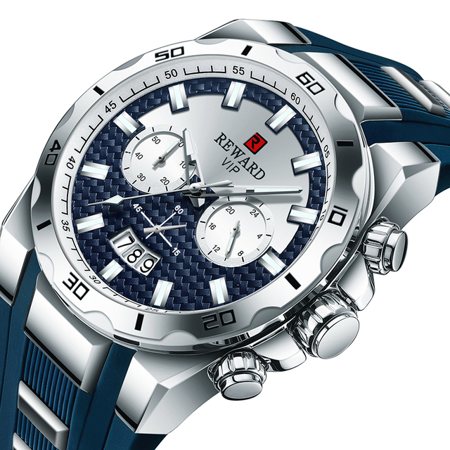 Reward High Quality Luxury 3ATM Water Resistant Sport Watches Men Custom logo Wholesale Fashion Chronograph Wrist Watch
