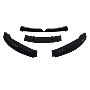 ลิ้นกันชนหน้าสำหรับ BMW E90 ปี 2005-2008 สีดำเงา 5 ชิ้น ลายคาร์บอน - Product Image 5