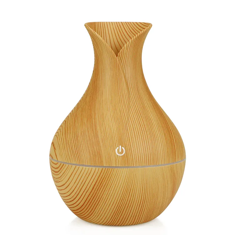 Fiore Grande A Forma di Aroma Diffusore Ad Ultrasuoni 3 Colori di Legno Del Grano Aromaterapia Diffusore 130 ml di Aria Umidificatore