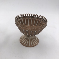 Petit pot à succulentes vintage, corps côtelé, en fer thermolaqué, pot de table pour jardin, maison, bureau/étagère, décoration intérieure végétale
