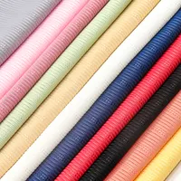 Pabrik Harga Murah Saham Warna-warni Polos Dicelup Polyester Spandeks Peregangan Jacquard Knit Rib Kain untuk Wanita Sweater