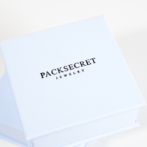 PackSecret Light Blue Square Jewelry <b>Box</b> Custom Black Logo Magnetic Closure for Necklaces Bracelets <b>Book</b> Style - Product Image 6