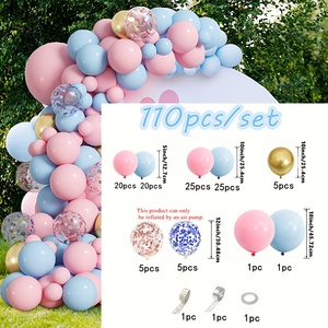 Vente flash : 110 pièces/ensemble de ballons en latex bleu et rose de style <span class=keywords><strong>princesse</strong></span>, guirlande d'<span class=keywords><strong>arche</strong></span> pour mariage, Saint-Valentin, anniversaires - Product Image 2