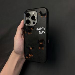 <span class=keywords><strong>Coque</strong></span> de téléphone antichoc 2-en-1 avec motif <span class=keywords><strong>chien</strong></span> saucisse mignon, compatible avec iPhone 17, 16, 13, 15, 11, 8p, incluant un film de protection pour l'appareil photo - Product Image 6