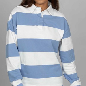 Custom Logo Blank Tennis <strong>Top</strong> 4-Button Placket Striped <strong>Golf</strong> Women's <strong>Top</strong> with Stand Collar Color Block <strong>Long</strong> <strong>Sleeve</strong> Polo <strong>Top</strong> - Product Image 6