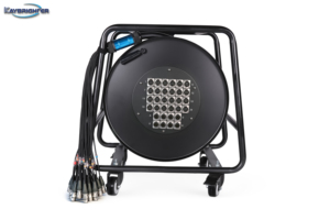 Câble audio multipaire 32 canaux 24 entrées 8 sorties XLR avec chariot enrouleur de câbles mobile pour location de sonorisation de concerts en direct - Product Image 3