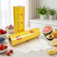Película de PVC ligera y fácil de rasgar, envoltura plástica para almacenamiento de alimentos en el hogar, para ensaladas de frutas y sándwiches